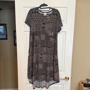 LuLaRoe Black and Cream High Low Dress